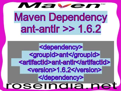 Maven dependency of ant-antlr version 1.6.2