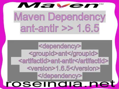 Maven dependency of ant-antlr version 1.6.5