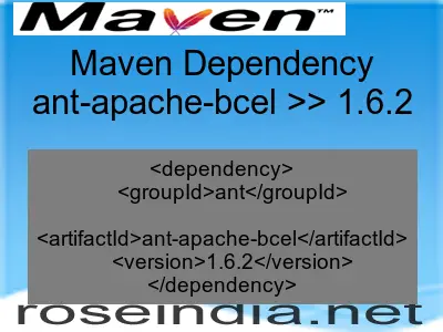 Maven dependency of ant-apache-bcel version 1.6.2