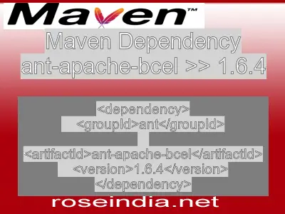 Maven dependency of ant-apache-bcel version 1.6.4