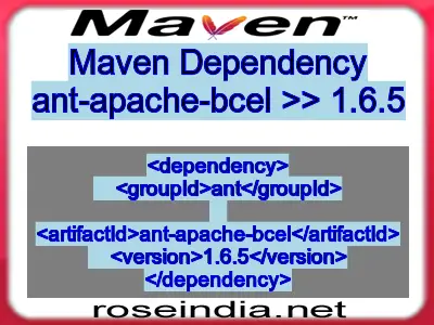 Maven dependency of ant-apache-bcel version 1.6.5