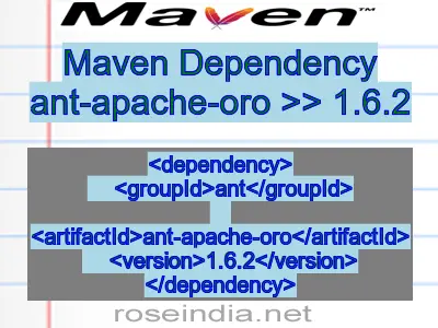 Maven dependency of ant-apache-oro version 1.6.2