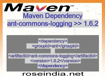 Maven dependency of ant-commons-logging version 1.6.2