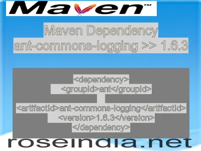 Maven dependency of ant-commons-logging version 1.6.3