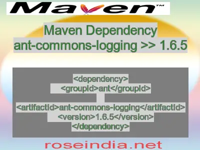 Maven dependency of ant-commons-logging version 1.6.5