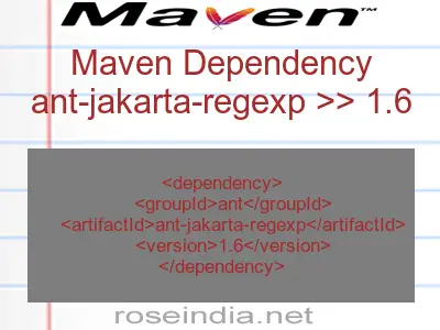 Maven dependency of ant-jakarta-regexp version 1.6