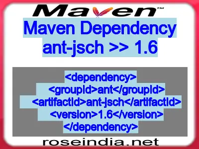 Maven dependency of ant-jsch version 1.6