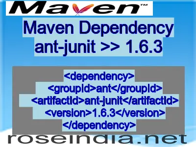 Maven dependency of ant-junit version 1.6.3