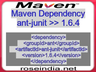 Maven dependency of ant-junit version 1.6.4