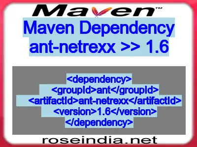 Maven dependency of ant-netrexx version 1.6