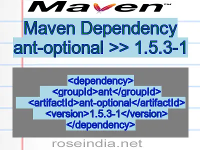 Maven dependency of ant-optional version 1.5.3-1