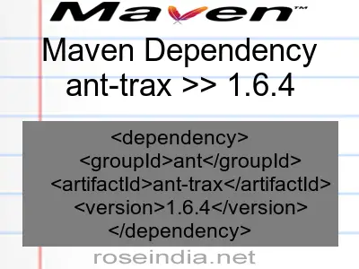 Maven dependency of ant-trax version 1.6.4