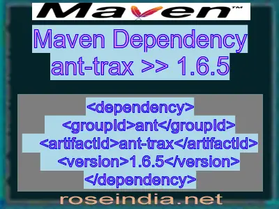 Maven dependency of ant-trax version 1.6.5