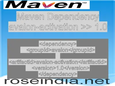 Maven dependency of avalon-activation version 1.0