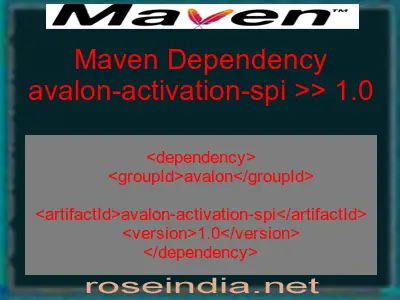 Maven dependency of avalon-activation-spi version 1.0