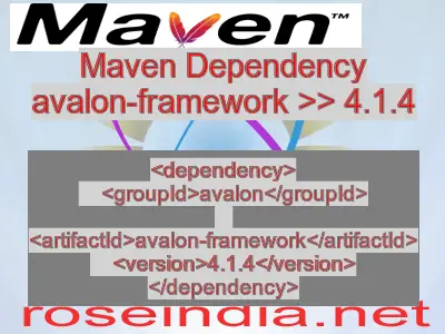 Maven dependency of avalon-framework version 4.1.4