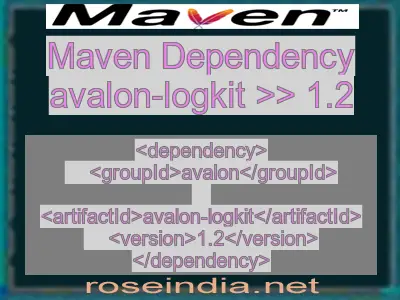 Maven dependency of avalon-logkit version 1.2