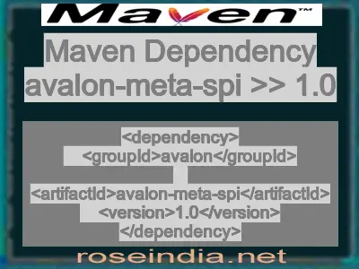 Maven dependency of avalon-meta-spi version 1.0