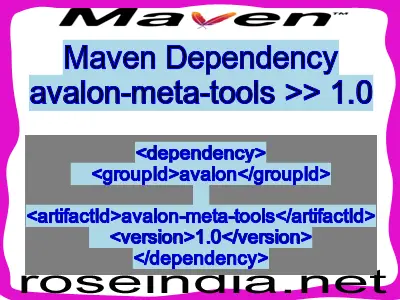 Maven dependency of avalon-meta-tools version 1.0