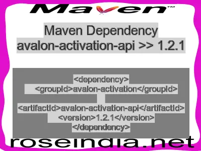 Maven dependency of avalon-activation-api version 1.2.1