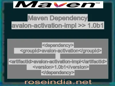 Maven dependency of avalon-activation-impl version 1.0b1