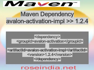 Maven dependency of avalon-activation-impl version 1.2.4