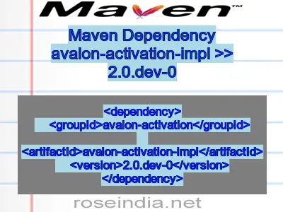 Maven dependency of avalon-activation-impl version 2.0.dev-0