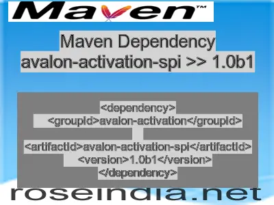 Maven dependency of avalon-activation-spi version 1.0b1