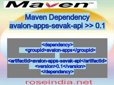 Maven dependency of avalon-apps-sevak-api version 0.1