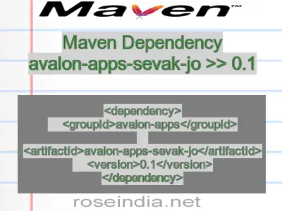 Maven dependency of avalon-apps-sevak-jo version 0.1