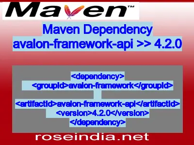 Maven dependency of avalon-framework-api version 4.2.0