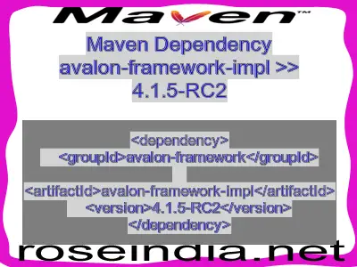 Maven dependency of avalon-framework-impl version 4.1.5-RC2