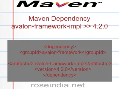 Maven dependency of avalon-framework-impl version 4.2.0