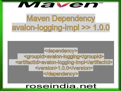 Maven dependency of avalon-logging-impl version 1.0.0