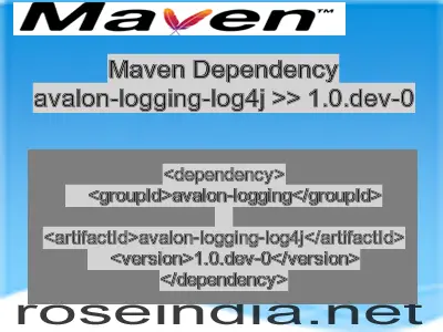 Maven dependency of avalon-logging-log4j version 1.0.dev-0