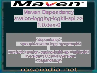 Maven dependency of avalon-logging-logkit-api version 1.0.dev-0