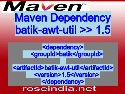 Maven dependency of batik-awt-util version 1.5