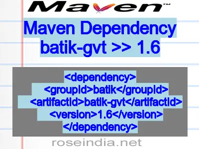 Maven dependency of batik-gvt version 1.6