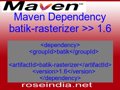 Maven dependency of batik-rasterizer version 1.6