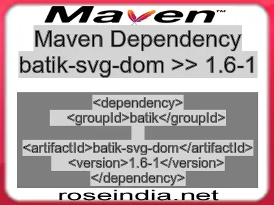 Maven dependency of batik-svg-dom version 1.6-1