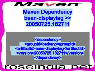 Maven dependency of bean-displaytag version 20050725.182711