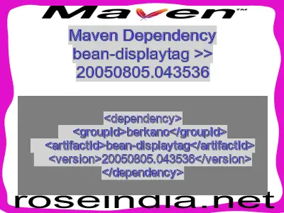 Maven dependency of bean-displaytag version 20050805.043536