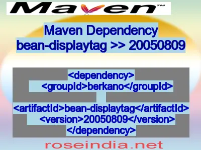 Maven dependency of bean-displaytag version 20050809