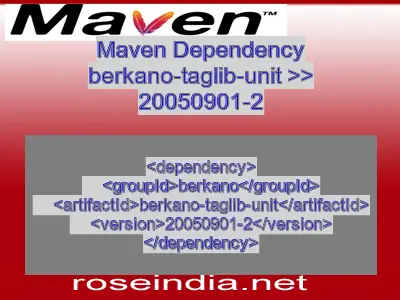 Maven dependency of berkano-taglib-unit version 20050901-2