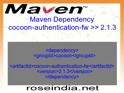 Maven dependency of cocoon-authentication-fw version 2.1.3