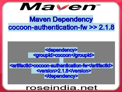 Maven dependency of cocoon-authentication-fw version 2.1.8