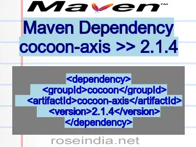 Maven dependency of cocoon-axis version 2.1.4