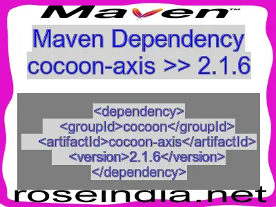 Maven dependency of cocoon-axis version 2.1.6