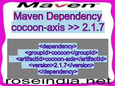 Maven dependency of cocoon-axis version 2.1.7