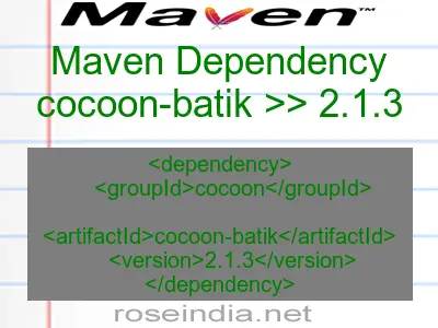 Maven dependency of cocoon-batik version 2.1.3